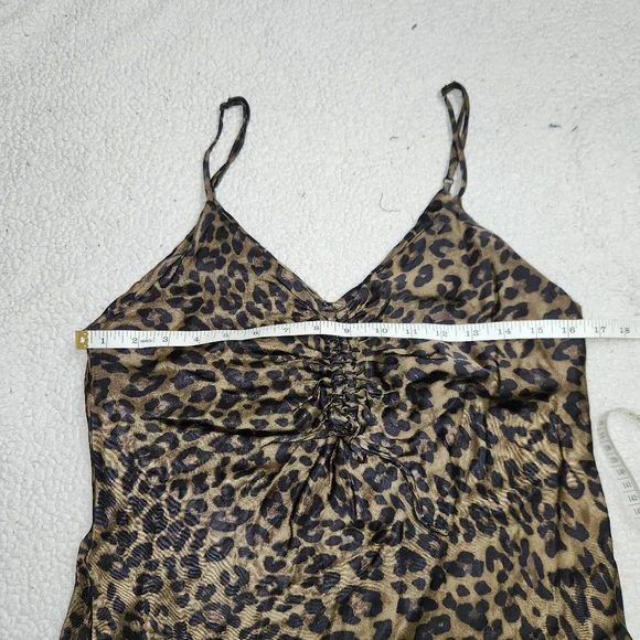Zara‎ womens Leopard slip dress size M mini sleeveless V Neck Sexy Party 90's - Picture 4 of 9
